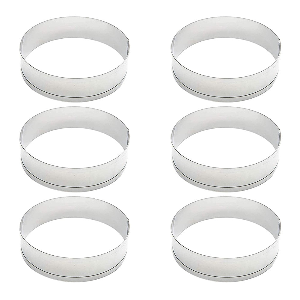 6Pcs Stainless Steel Muffin Rings